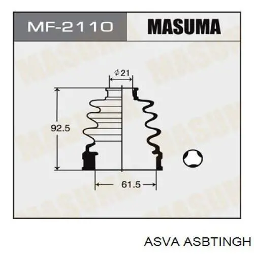 Купити ASBTINGH Asva Пильник ШРКШ внутрішній, лівий