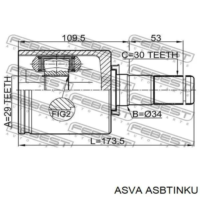 044370K030 Toyota Пильник ШРКШ внутрішній, передній півосі