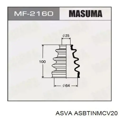 Пильник гранати внутрішній, передній півосі Asva ASBTINMCV20 ціна, від 4.41 USD