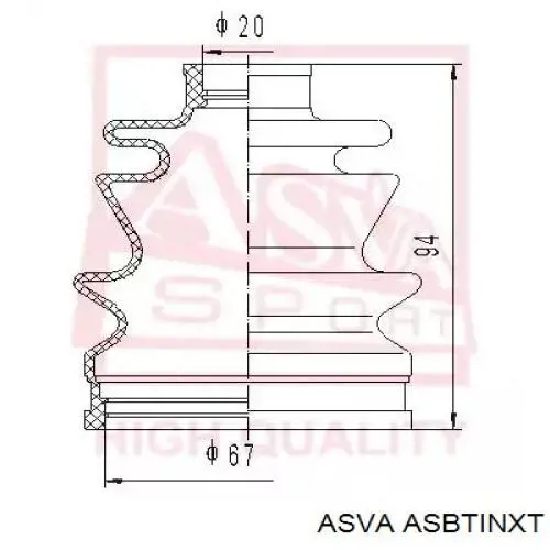 Пильник ШРУСа внутрішній, правий Asva ASBTINXT ціна, від 8.61 USD