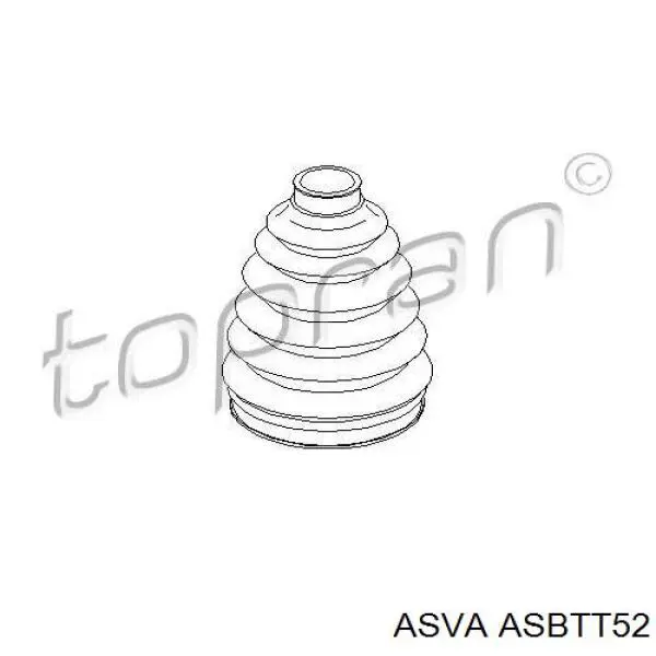 Пильник ШРУСа зовнішній, передній піввісі ASBTT52 Asva