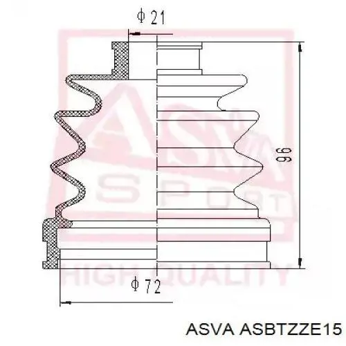 Пильник ШРКШ зовнішній Asva ASBTZZE15