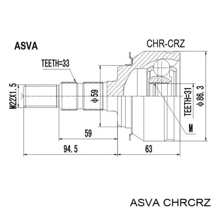 Купити CHRCRZ Asva Шарнір приводу зовнішній
