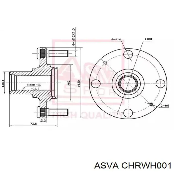 Передня маточина CHRWH001 Asva