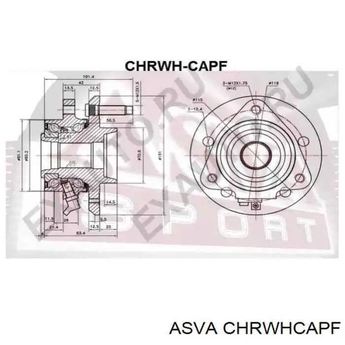 Передня маточина CHRWHCAPF Asva