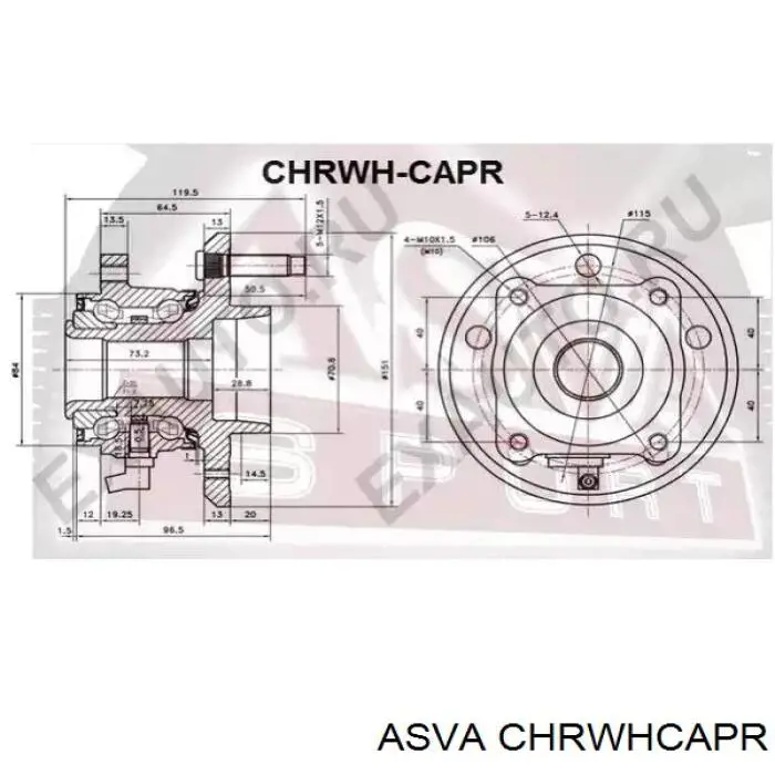 Купити CHRWHCAPR Asva Підшипник ступиці колеса