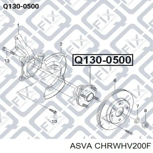 Маточина колеса передня Asva CHRWHV200F ціна, від 65.94 USD