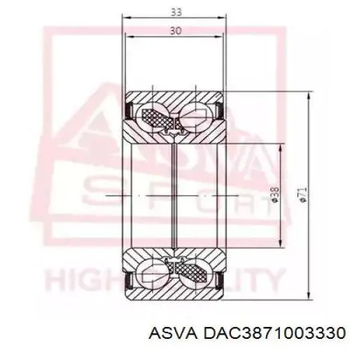 Підшипник ступиці DAC3871W2CS70 Koyo