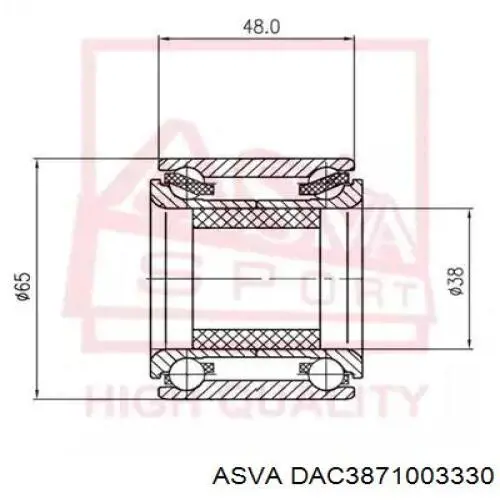 DAC3871W2CS70 Koyo Підшипник маточини передньої