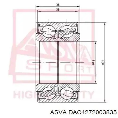 Купити DAC4272003835 Asva Підшипник ступиці передньої