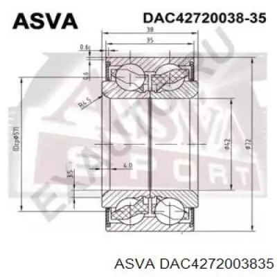 Підшипник маточини передньої DAC4272003835 Asva