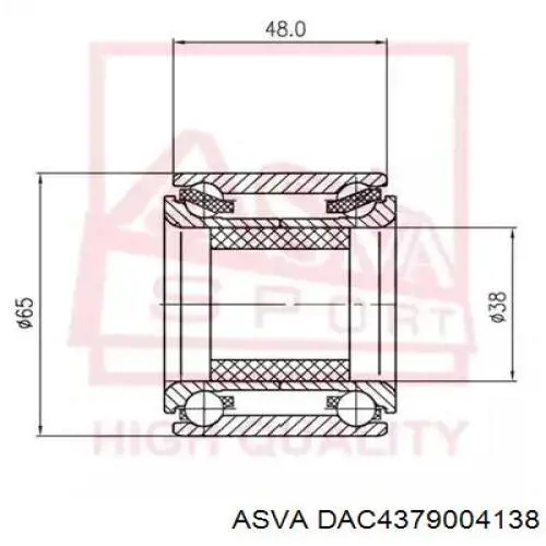 WB2004 Kavo Parts Підшипник маточини передньої