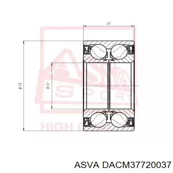 Підшипник ступиці DACM37720037 Asva