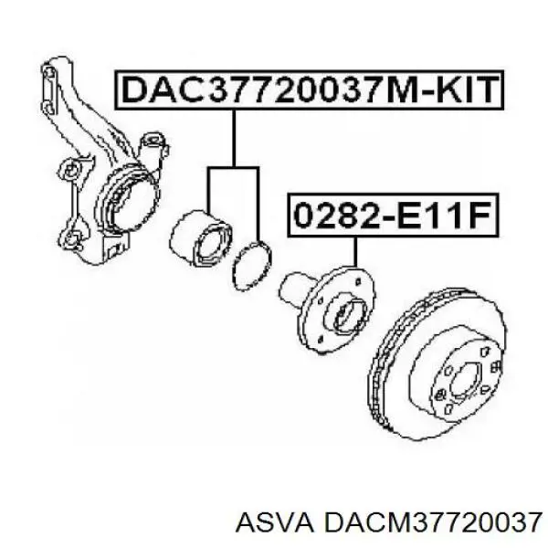 DACM37720037 Asva Підшипник маточини передньої