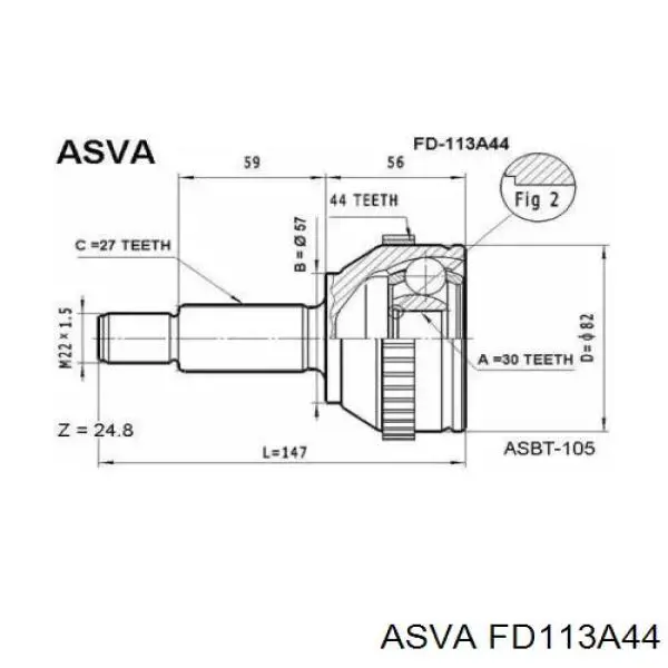 ШРУС зовнішній передній AW1510697A Aywiparts