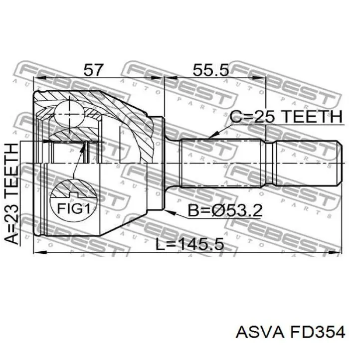 ШРУС зовнішній передній XS4C3B413BB Ford