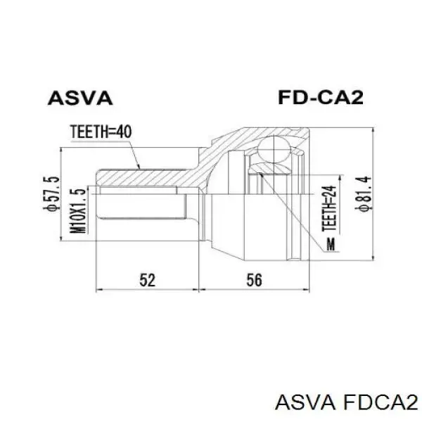 FDCA2 Asva шрус зовнішній передній