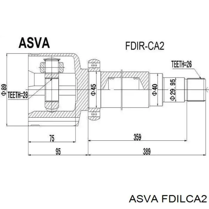 Купити FDILCA2 Asva Граната внутрішня, передня, ліва
