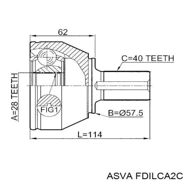 ШРКШ внутрішній, передній, лівий FDILCA2C Asva