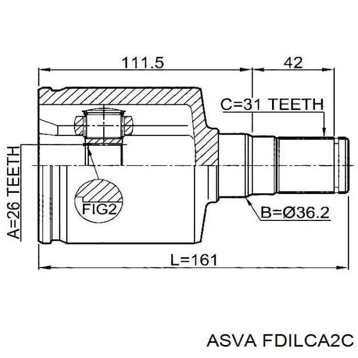 Купити FDILCA2C Asva Граната внутрішня, передня, ліва
