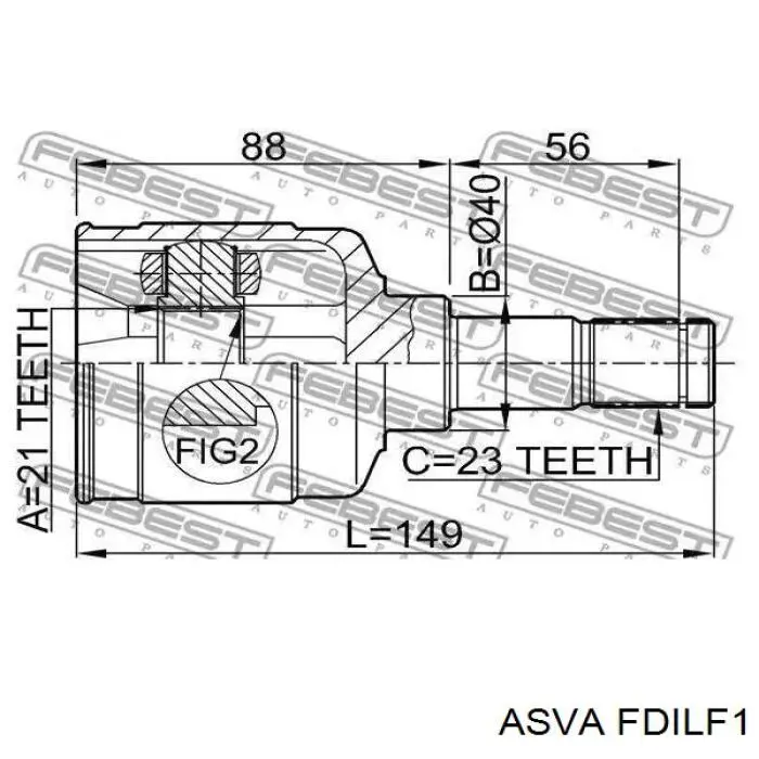 Шарнір кутових швидкостей передній лівий Asva FDILF1 ціна, від 49.32 USD