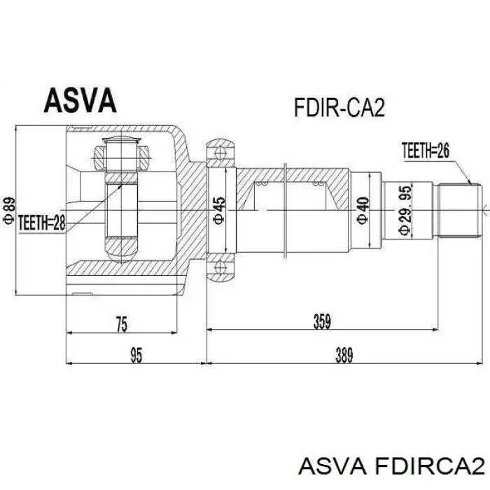 Купити FDIRCA2 Asva ШРУС внутрішній правий