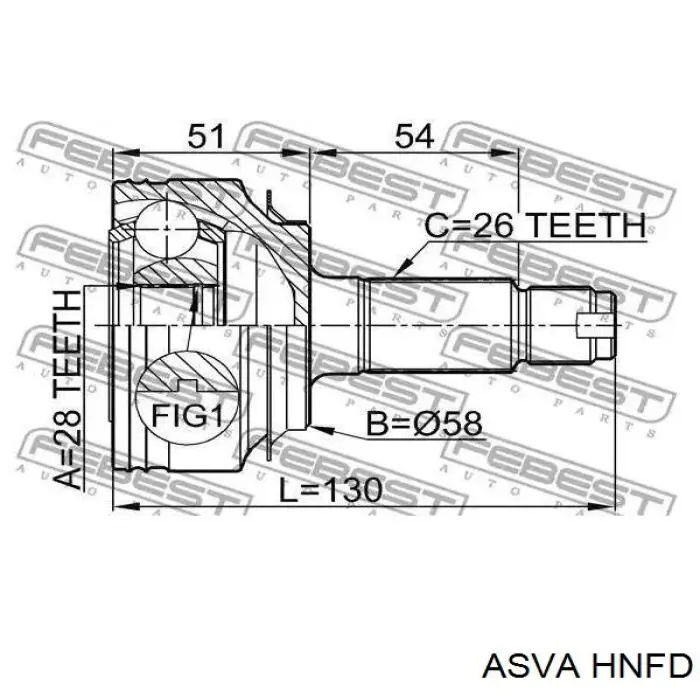 Купити HNFD Asva Шарнір приводу зовнішній