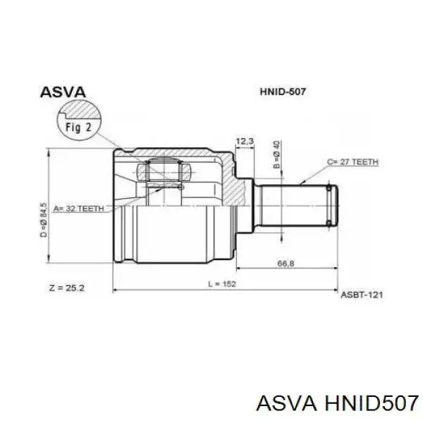 HNID507 Asva ШРКШ внутрішній, передній, лівий