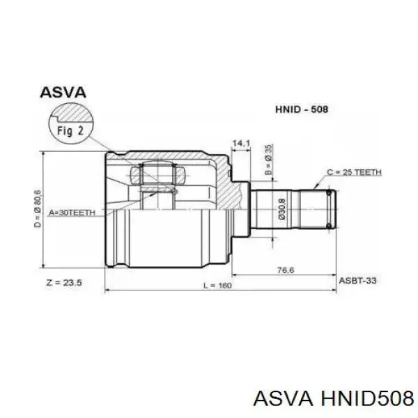 ШРУС внутрішній, передній, лівий 44310SR3900 Honda