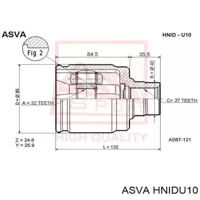 ШРКШ внутрішній, передній, лівий Asva HNIDU10 ціна, від 33.02 USD