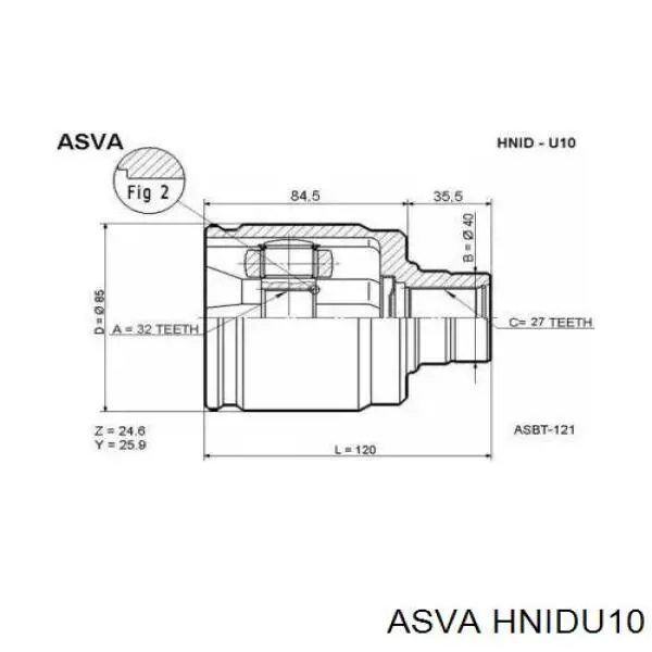 Купити HNIDU10 Asva Граната внутрішня, передня, ліва