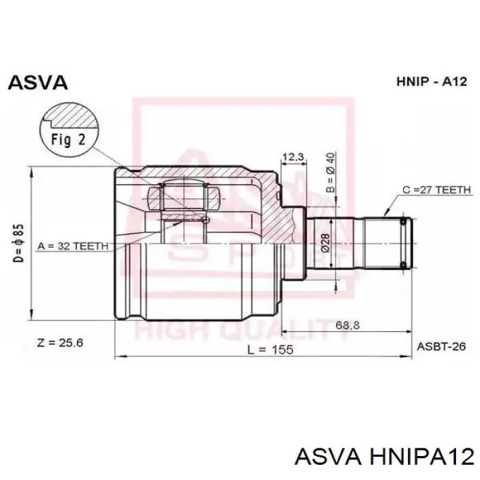 ШРКШ внутрішній, передній, правий Asva HNIPA12 ціна, від 29.60 USD