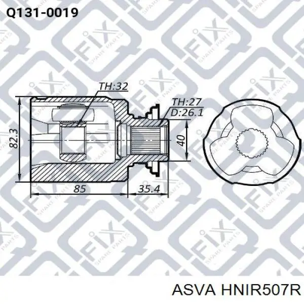 Купити HNIR507R Asva Граната внутрішня, передня, ліва