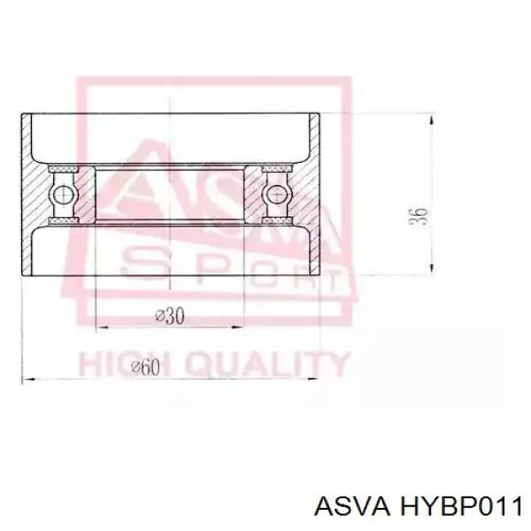 Ролик натягувача ременя ГРМ HYBP011 Asva