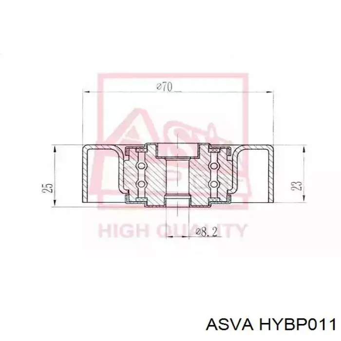 Ролик натягувача ременя ГРМ HYBP011 Asva