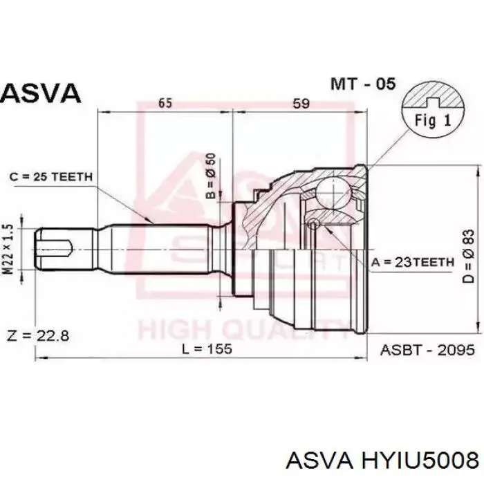 Купити HYIU5008 Asva Граната внутрішня ліва