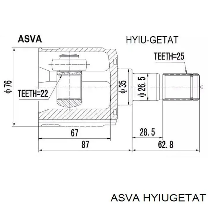 Купити HYIUGETAT Asva Граната внутрішня ліва