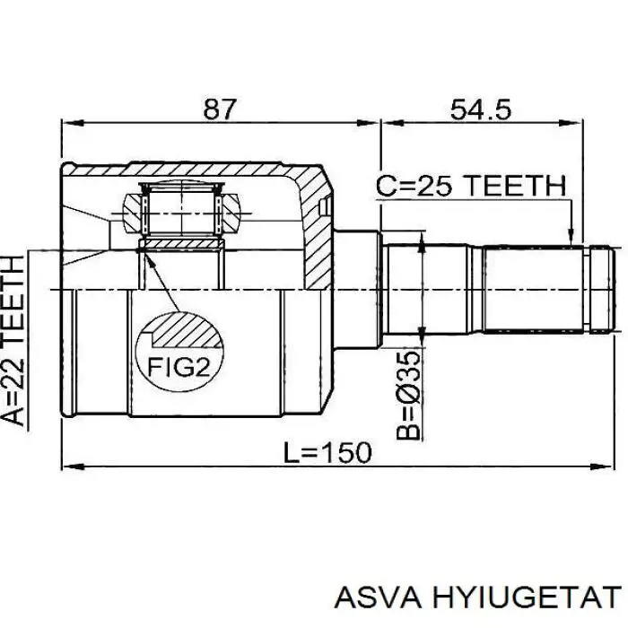 HYIUGETAT Asva ШРКШ внутрішній, передній