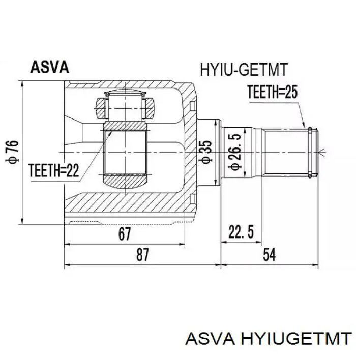 ШРКШ внутрішній, передній Asva HYIUGETMT ціна, від 27.76 USD