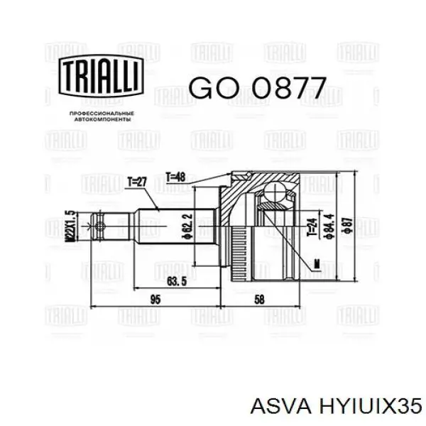 ШРУС внутрішній правий HYIUIX35 Asva