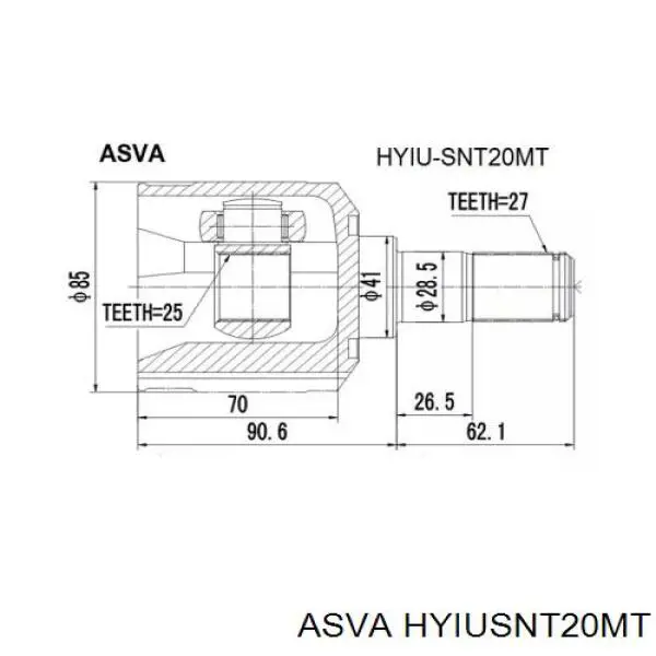 Купити HYIUSNT20MT Asva Граната внутрішня ліва