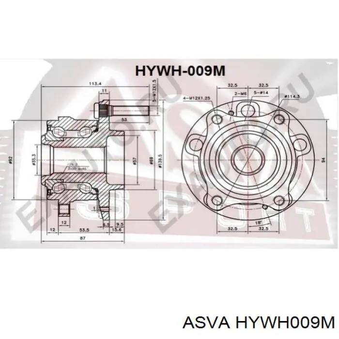 Передня маточина HYWH009M Asva