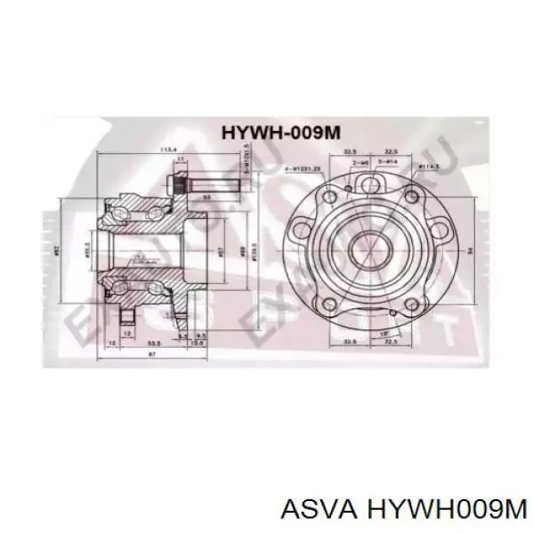 Передня маточина HYWH009M Asva