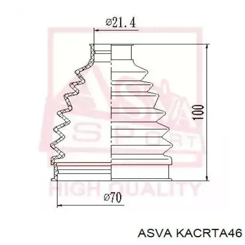 ШРУС зовнішній передній KACRTA46 Asva
