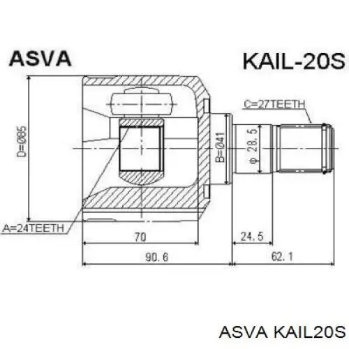 KAIL20S Asva ШРКШ внутрішній, передній, лівий