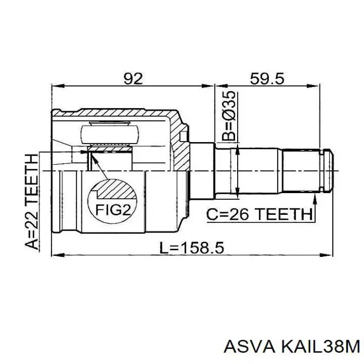 KAIL38M Asva ШРКШ внутрішній, передній, лівий