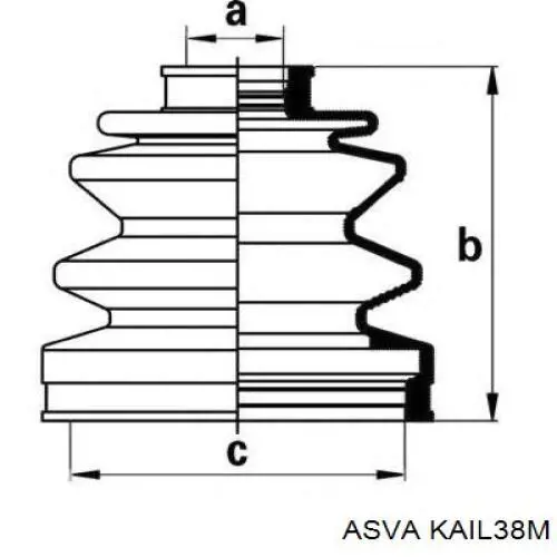 Шарнір кутових швидкостей передній лівий Asva KAIL38M ціна, від 41.12 USD