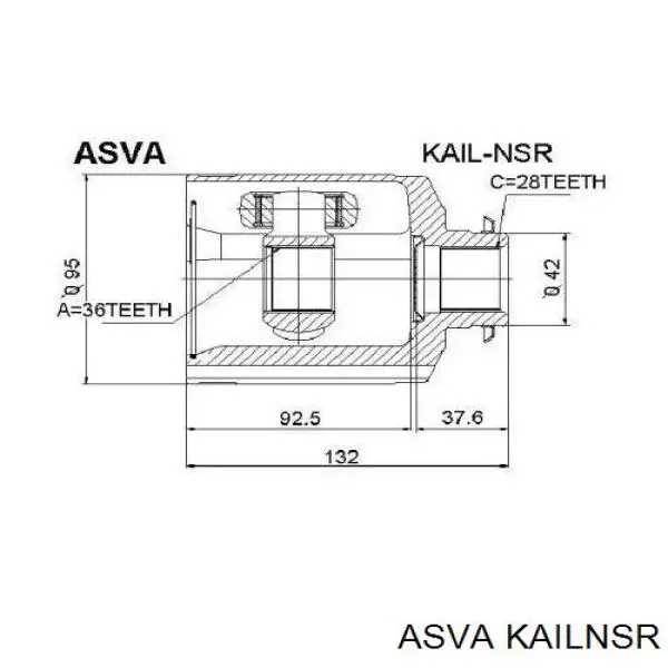 Купити KAILNSR Asva ШРУС внутрішній правий