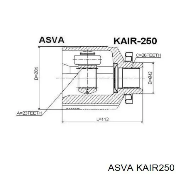 Купити KAIR250 Asva ШРУС внутрішній правий