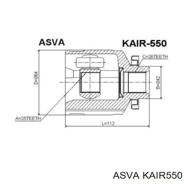 Купити KAIR550 Asva ШРУС внутрішній правий
